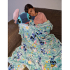 Grote Pluche Stitch knuffel/kussen met deken 