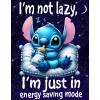 Stitch superzachte fleece deken I am not lazy 150x200cm