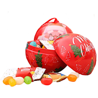 Leuke vulbare metalen kerstbal giftbox 2