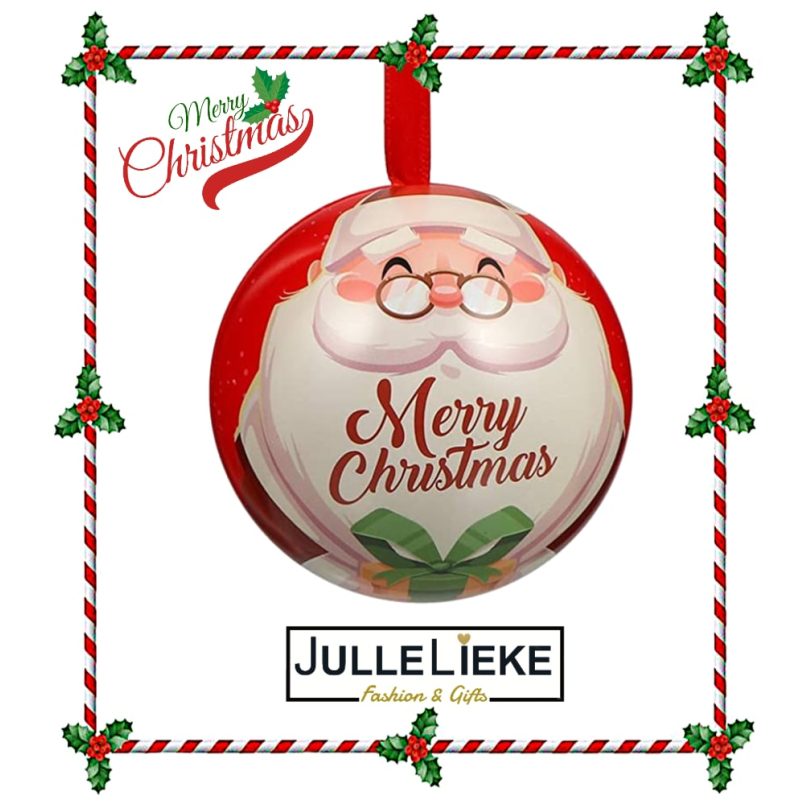 Leuke vulbare metalen kerstbal giftbox 1