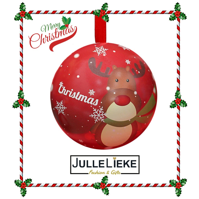 Leuke vulbare metalen kerstbal giftbox 2