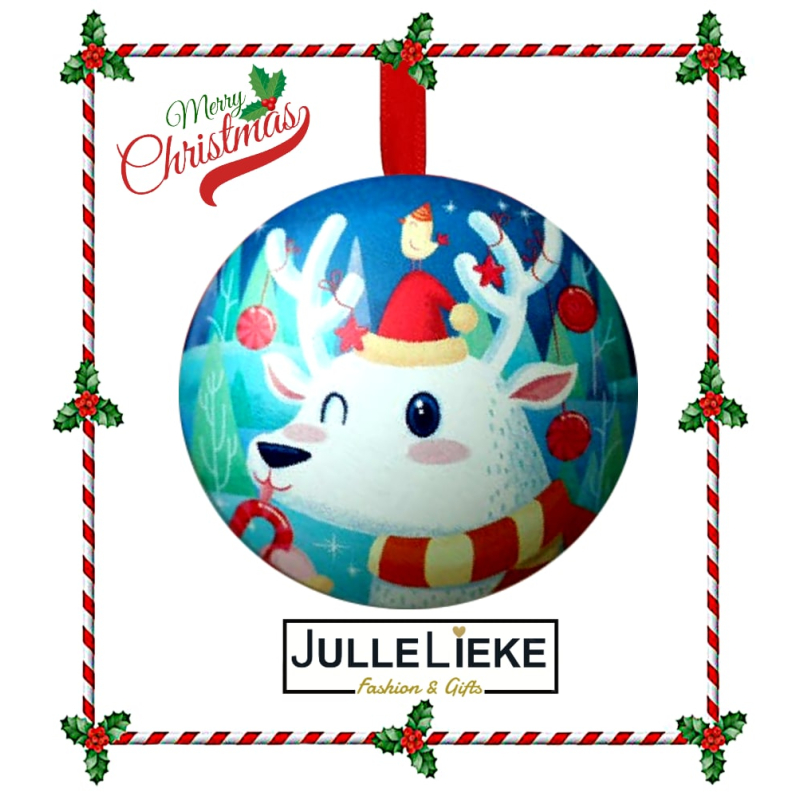 Leuke vulbare metalen kerstbal giftbox 5