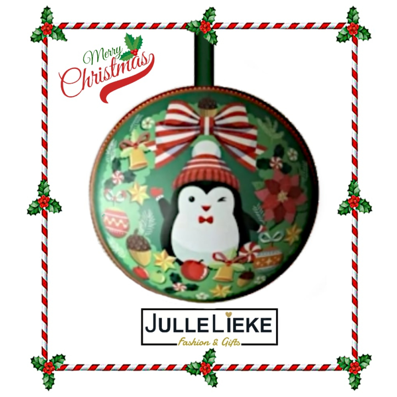Leuke vulbare metalen kerstbal giftbox 6