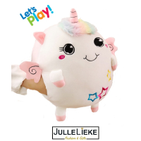 Kleurrijke zachte Unicorn knuffel, kussen en handverwarmer in 1