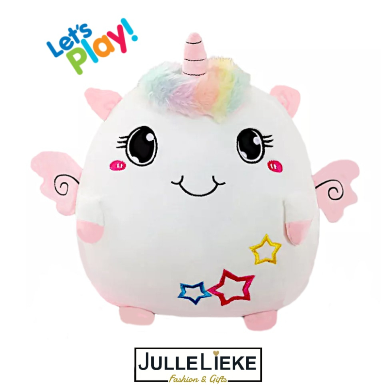 Kleurrijke zachte Unicorn knuffel, kussen en handverwarmer in 1
