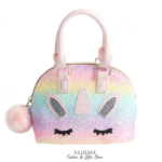 Rainbow Unicorn roze schouder en handtas