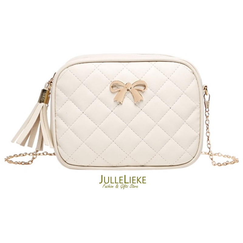 Witte schoudertas strik