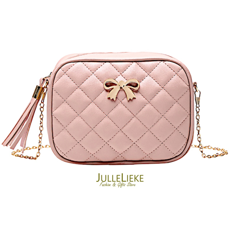 Roze schoudertas strik