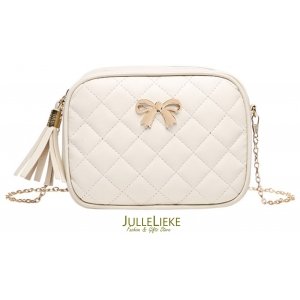 Witte schoudertas strik