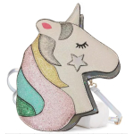 Glitter Unicorn schoudertas Rainbow Roze/zilver