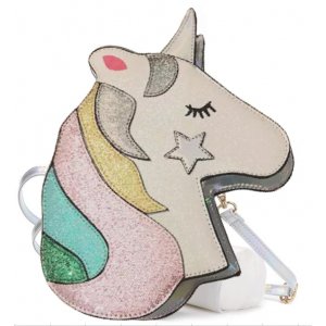 Glitter Unicorn schoudertas Rainbow Roze/zilver