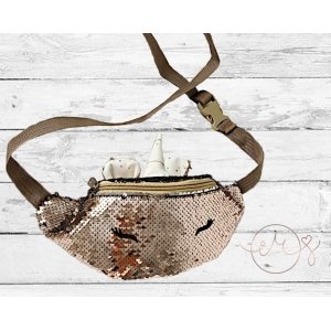 Unicorn heuptasje glitters goud