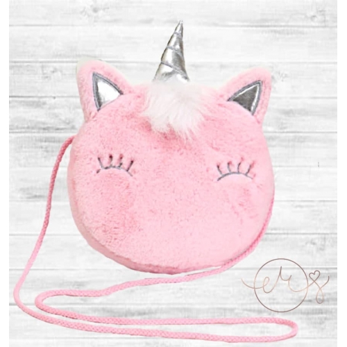 Unicorn ronde tas roze 