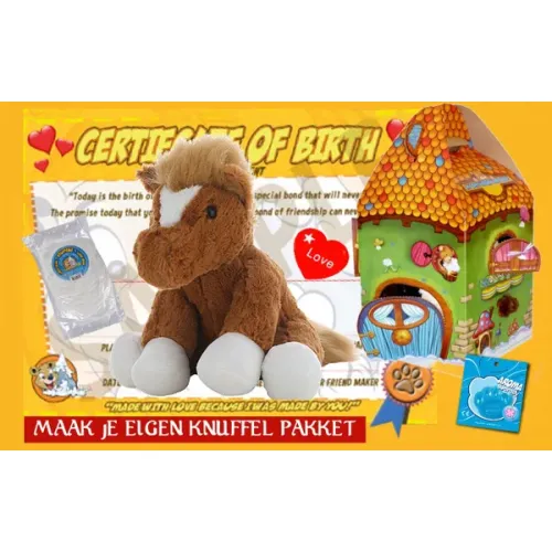 Pakket maak je eigen knuffel paard