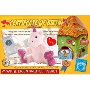 Pakket maak je eigen knuffel eenhoorn