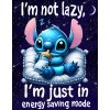 Stitch superzachte fleece deken I am not lazy 150x200cm