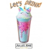 SCHATTIGE UNICORN DRINK BEKER BLAUW
